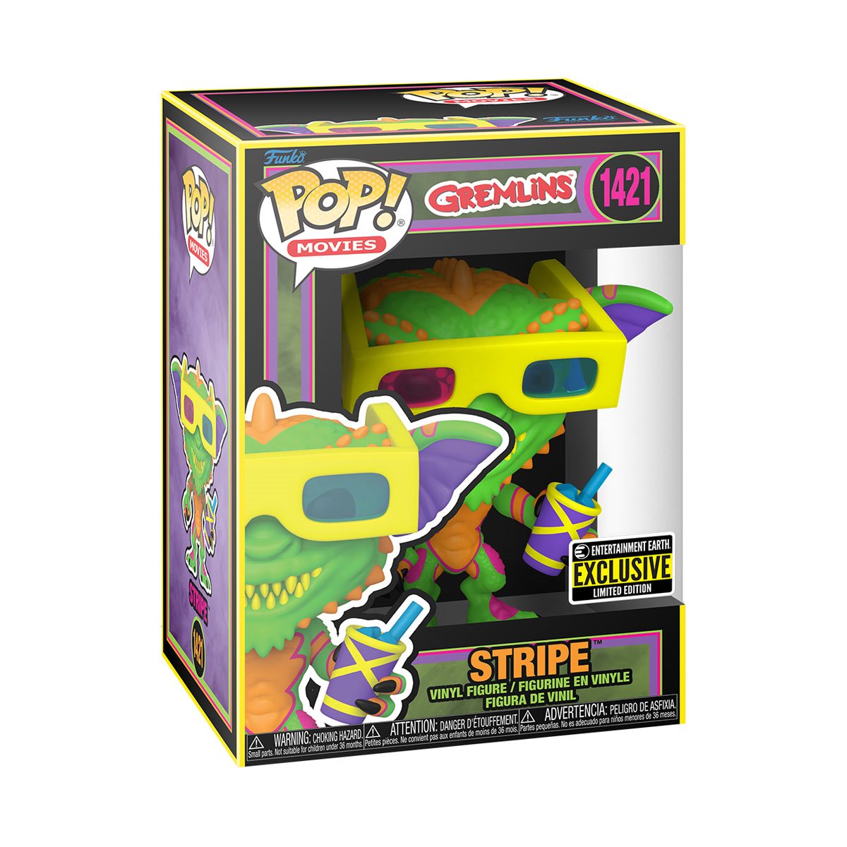 Funko Pop! Movies: Gremlins - Stripe Black Light #1421 - Entertainment  Earth Exclusive