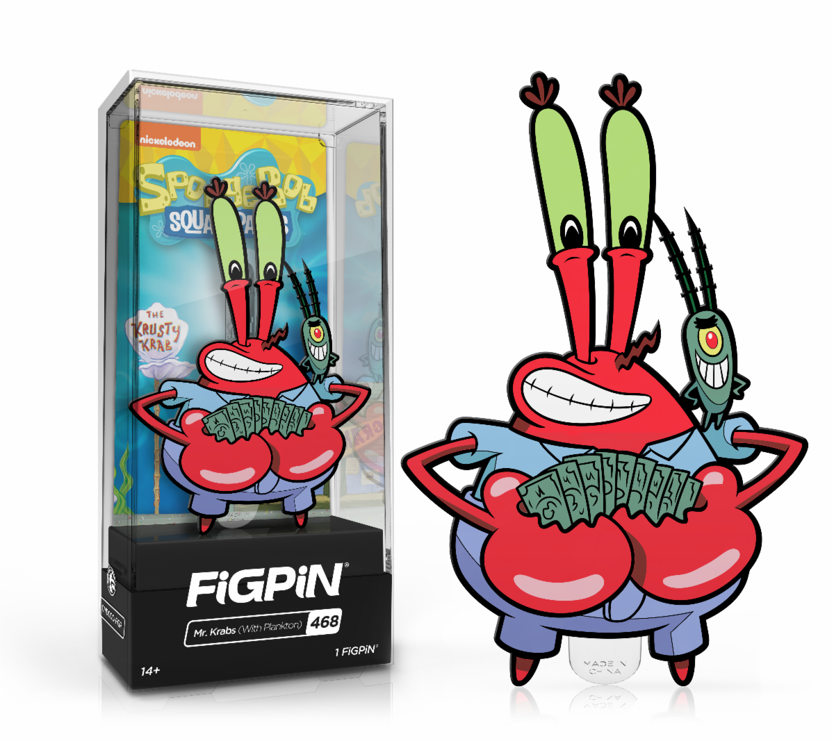 FiGPiN Classic Spongebob Mr. Krabs with Plankton 468 AAA