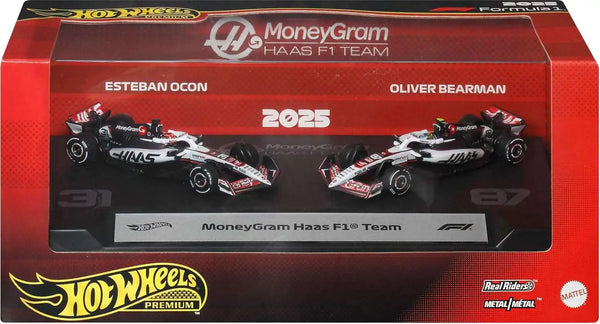 Hot Wheels Premium MoneyGram Haas Racing Die Cast Car Set