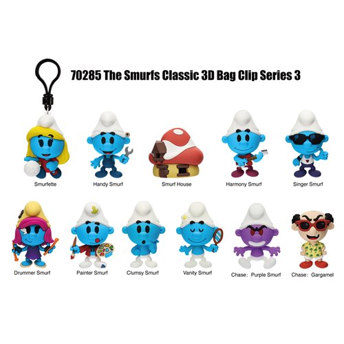 The Smurfs Series 3 3D Foam Bag Clip - One Mystery Figure (Pre-Order)