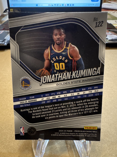 2024-25 Panini Prizm Black #122 Jonathan Kuminga