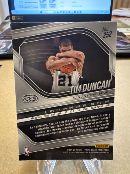 2024-25 Panini Prizm Black #252 Tim Duncan