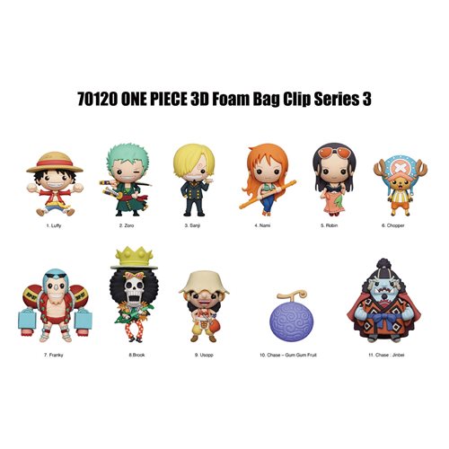 One Piece 3D Foam Bag Clip Series 3 - One Mystery Figure