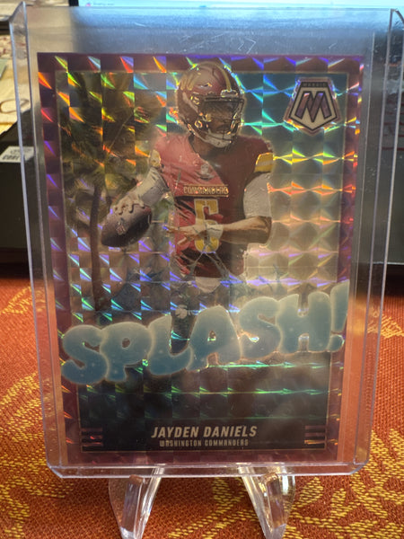 2025 Panini Mosaic #5 Jayden Daniels Splash Mosaic Purple #5/49 (Jersey Number)