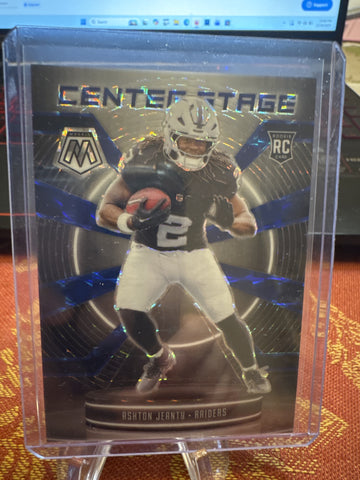 2025 Panini Mosaic #11 Ashton Jeanty Center Stage Mosaic Blue #64/99