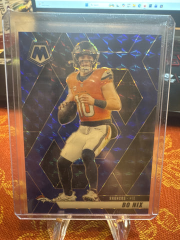 2025 Panini Mosaic #173 Bo Nix Mosaic Blue #12/99
