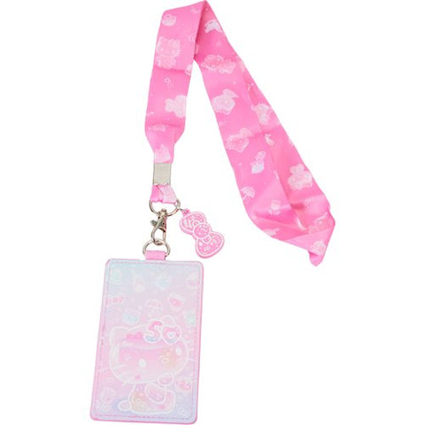 Loungefly - Hello Kitty 50th Anniversary Clear and Cute Lanyard with Cardholder (Pre-Order)