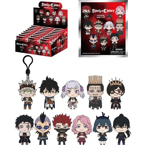 Black Clover Series 2 3D Foam Bag Clip - One Mystery Figure (Pre-Order)