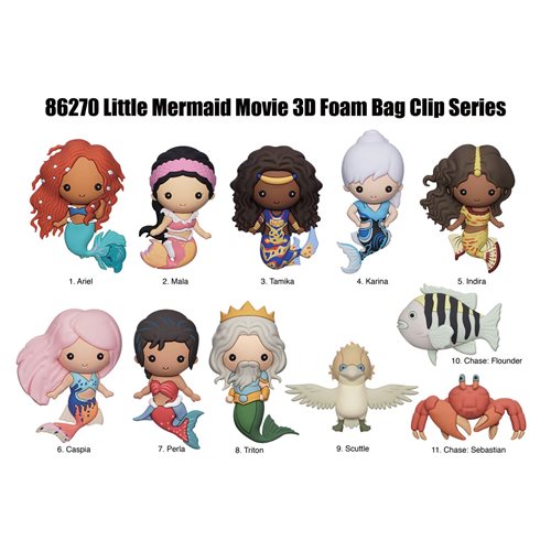 The Little Mermaid Live Action 3D Foam Bag Clip Series 45 - One Mystery Figure