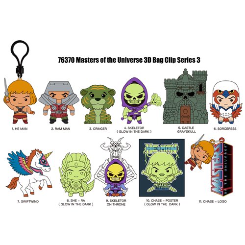 Masters of the Universe Series 3 3D Foam Bag Clip - One Mystery Figure (Pre-Order)
