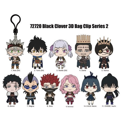 Black Clover Series 2 3D Foam Bag Clip - One Mystery Figure (Pre-Order)