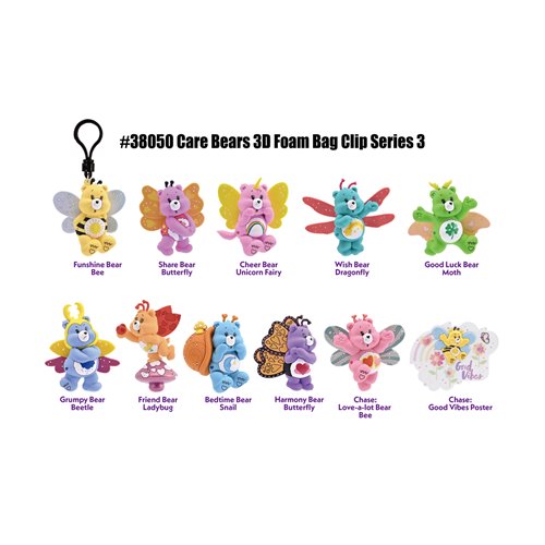Care Bears Series 3 3D Foam Bag Clip - One Mystery Figure (Pre-Order)