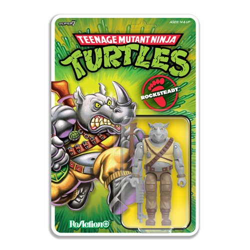 Teenage Mutant Ninja Turtles Rocksteady 3 3/4-Inch ReAction+ Figure (Pre-Order)