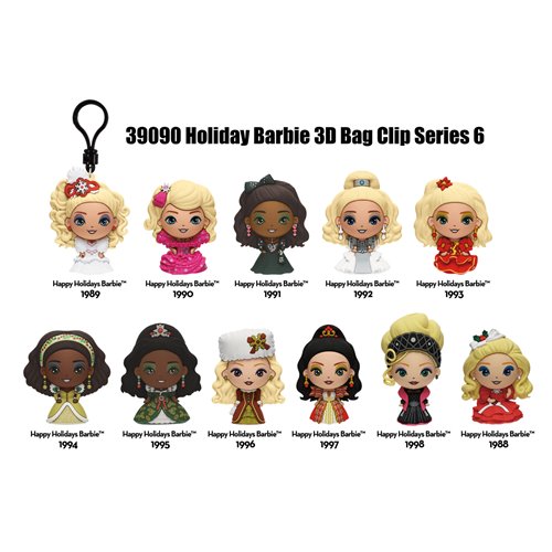 Barbie Holiday Series 6 3D Foam Bag Clip - One Mystery Figure (Pre-Order)