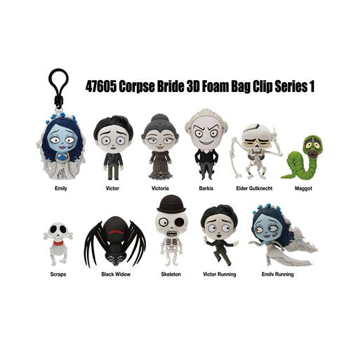 Corpse Bride Series 1 3D Foam Bag Clip - One Mystery Figure (Pre-Order)