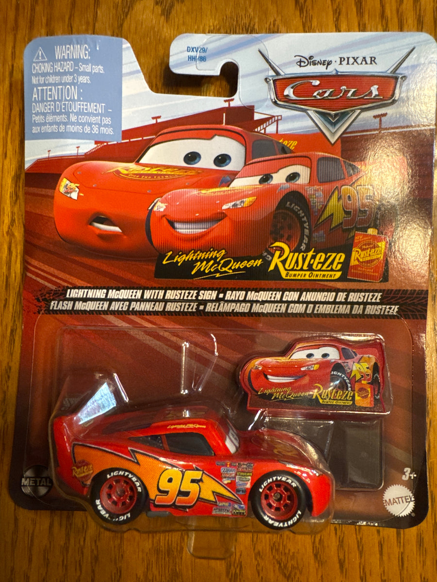 Mattel - Cars Character Cars - Lightning McQueen with Rusteze Sign ...
