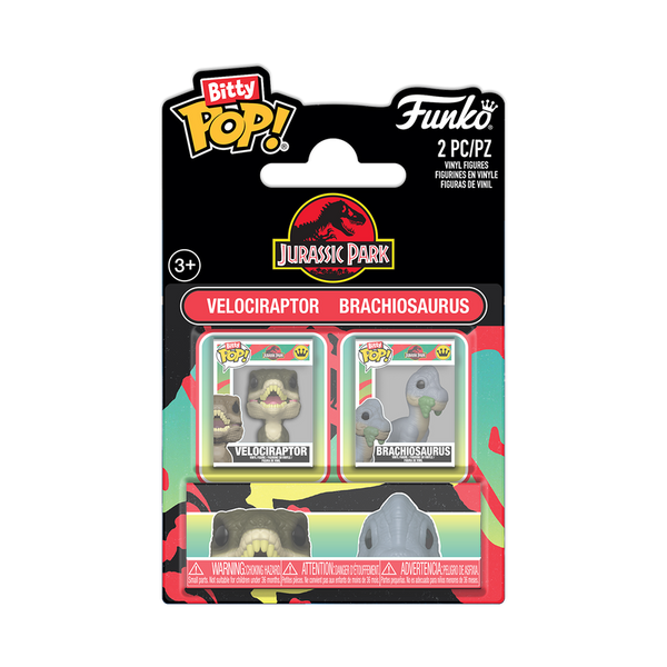 Jurassic Park Velociraptor and Brachiosaurus Funko Bitty Pop! Mini-Figure 2-Pack (Pre-Order)
