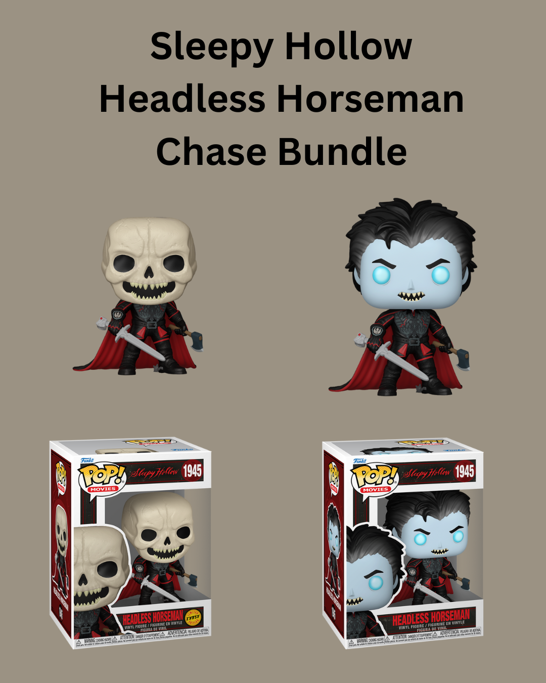 Funko Pop! Movies: Sleepy Hollow - Headless Horseman #1945 (Chase Bundle)
