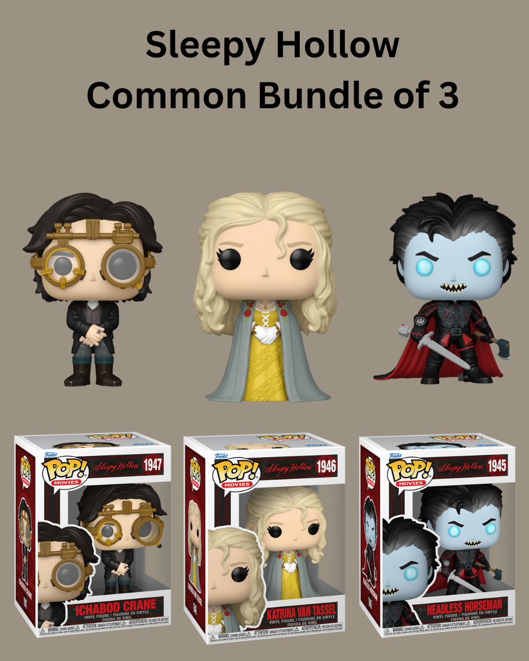 Funko Pop! Movies: Sleepy Hollow - Common Bundle of 3