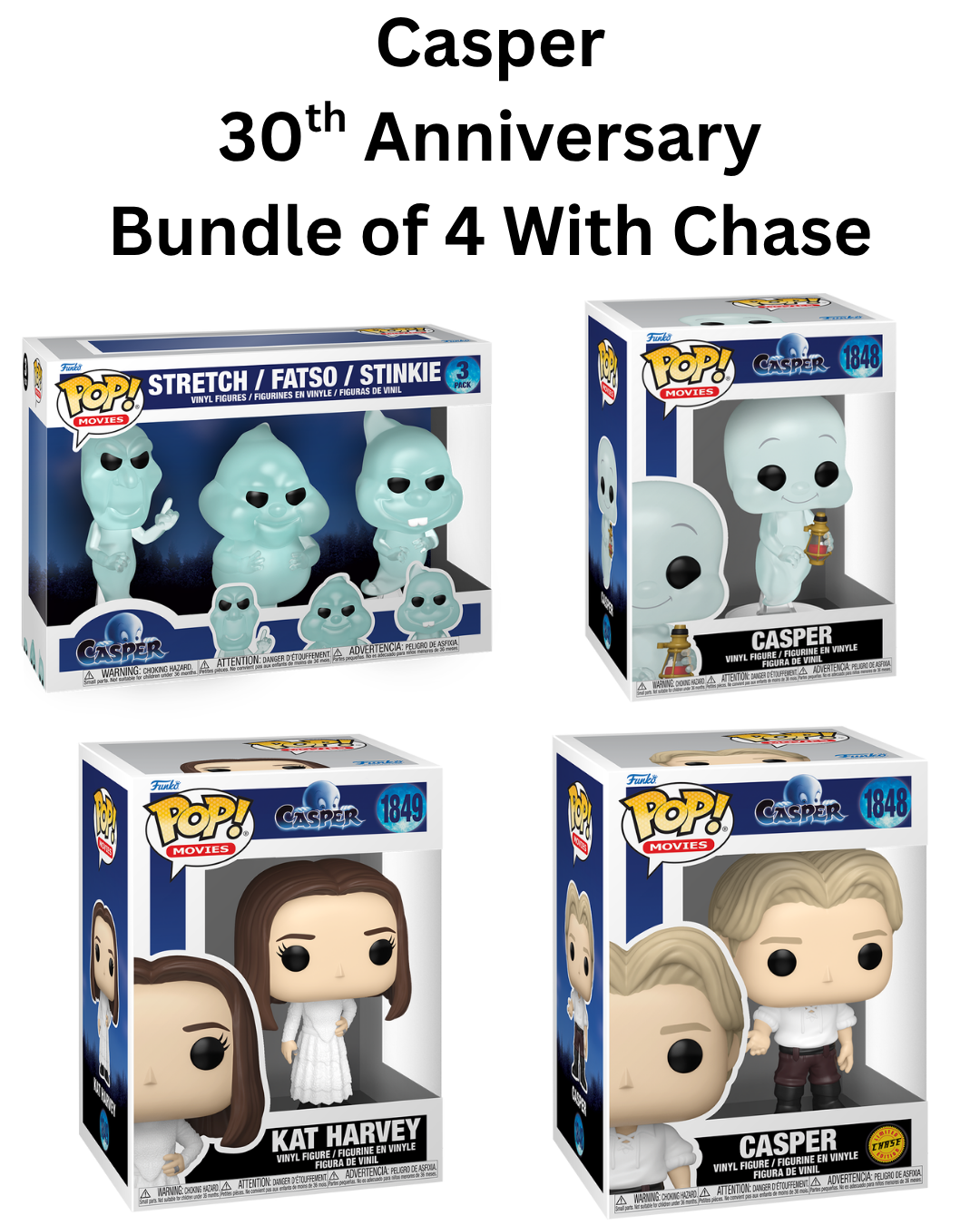 Funko Pop! Movies : Casper 30th Anniversary - Bundle of 4 With Chase (Pre-Order)