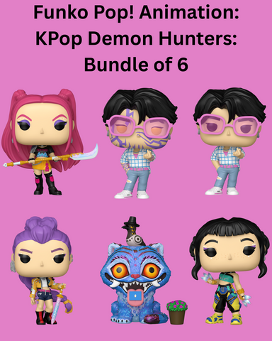 Funko Pop! Animation: KPop Demon Hunters - Bundle of 6 (5 Commons & 1 Chase) (Pre-Order)
