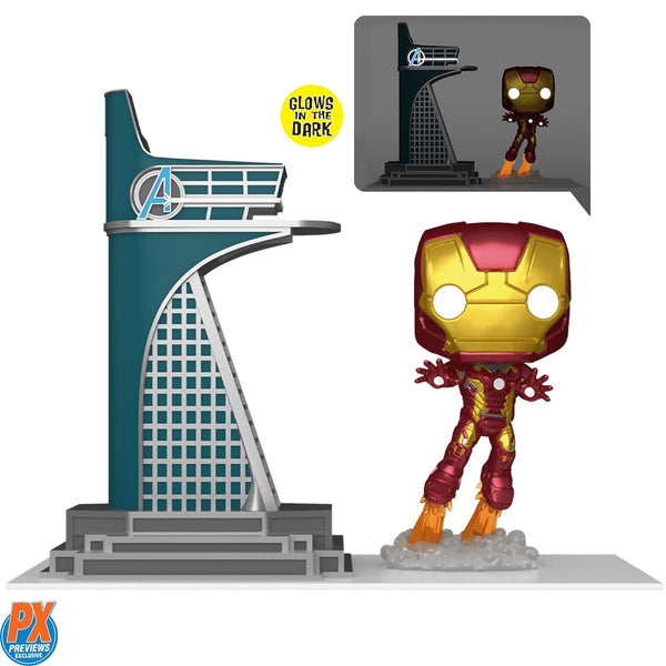 Funko Pop! Town: Avengers 2 Iron Man with Avengers Tower Glow-in-the-Dark #35 - Previews Exclusive