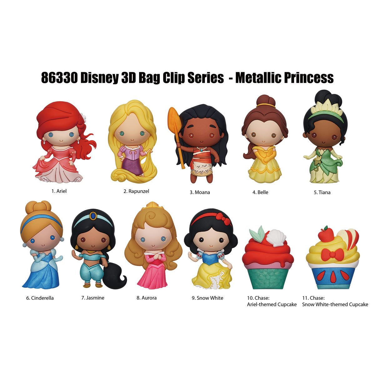 Disney Princess Metallic 3D Foam Bag Clip Series 49 - One Mystery Figu ...