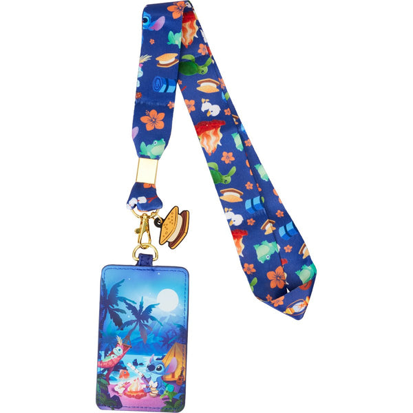 Loungefly - Lilo & Stitch Camping Cuties Lanyard with Cardholder (Pre-Order)