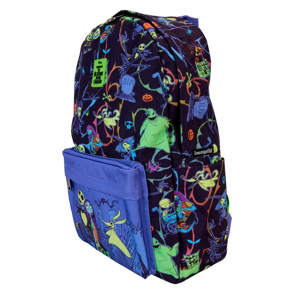 Loungefly - The Nightmare Before Christmas Neon Glow-in-the-Dark Full-Size Nylon Backpack  (Pre-Order)