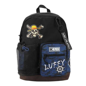 BioWorld - One Piece Live Action Straw Hat Pirates Logo & Luffy Badge Black Hydration Backpack (Pre-Order)