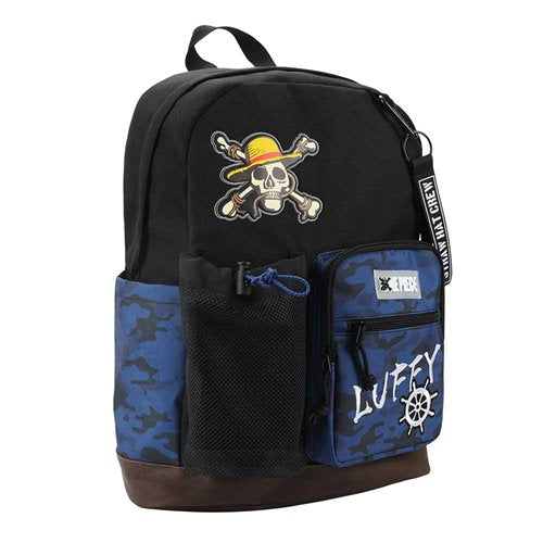 BioWorld - One Piece Live Action Straw Hat Pirates Logo & Luffy Badge Black Hydration Backpack (Pre-Order)