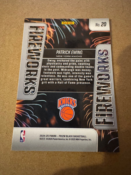2024-25 Panini Prizm Black - Fireworks #20 Patrick Ewing