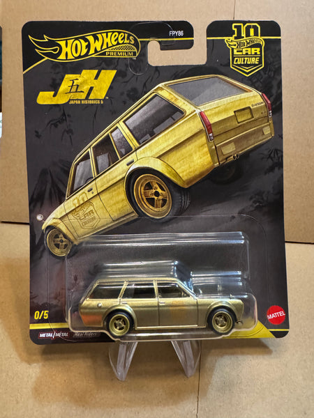 Hot Wheels Premium Car Culture Japan Historics 5 (JH5) Datsun 510 Wagon / Remorque Gold - Chase!