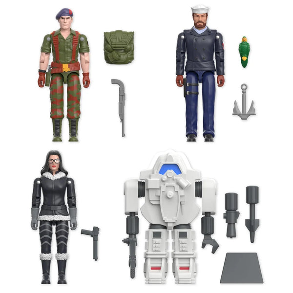 G.I. Joe ReAction+ Wave 10 (Flint, Shipwreck (Peacoat), Baroness (Arctic) & SNAKE Armor