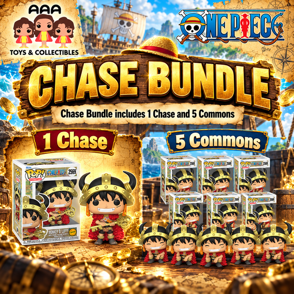 One Piece Pop! Monkey D. Luffy with Helmet #2569 - Chase Bundle - 1 Chase & 5 Commons (Pre-Order)