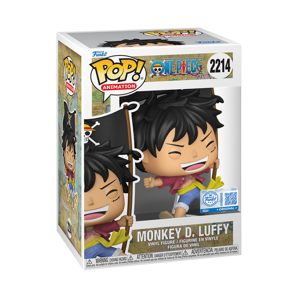 One Piece Monkey D. Luffy with Flag Funko Pop! Vinyl Figure #2214 - Entertainment Earth Exclusive