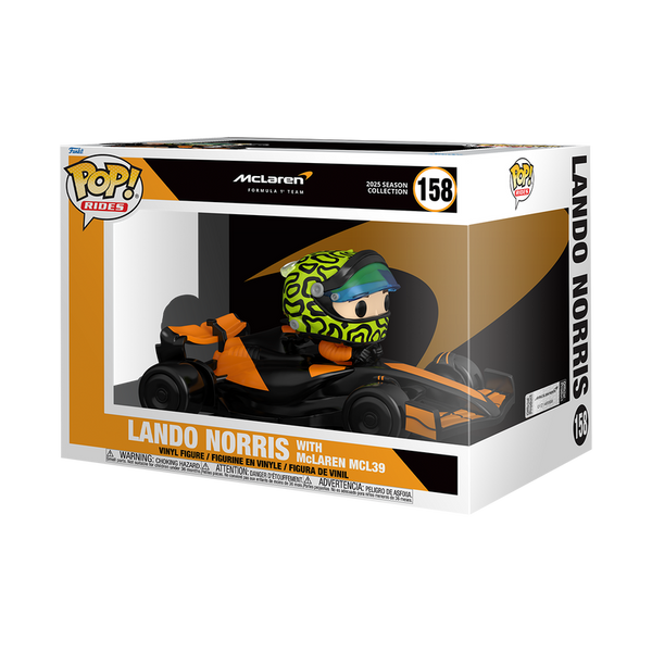 McLaren Lando Norris with McLaren MCL39 2025 Season Collection Super Deluxe Funko Pop! Ride Figure #158 (Pre-Order)