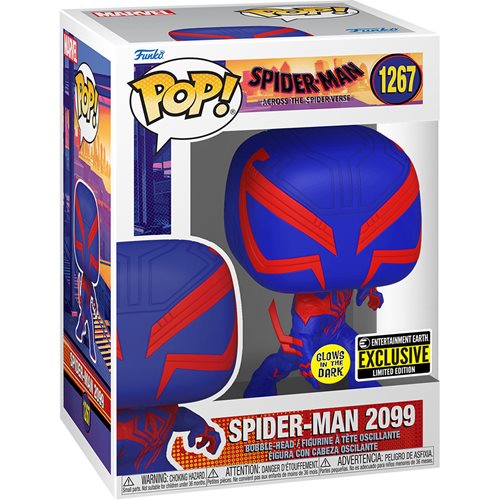 Funko Pop! Movies: Spider-Man: Across the Spider-Verse - Spider-Man 2099 Glow-in-the-Dark #1267 - Entertainment Earth Exclusive