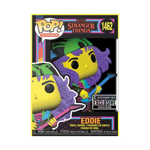 Funko Pop! Television: Stranger Things - Eddie with Guitar Blacklight #1462 (Entertainment Earth Exclusive)