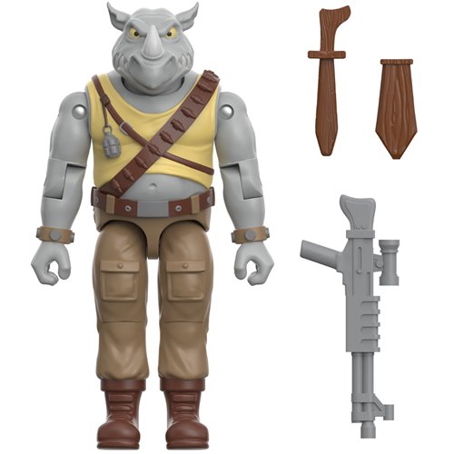 Teenage Mutant Ninja Turtles Rocksteady 3 3/4-Inch ReAction+ Figure (Pre-Order)
