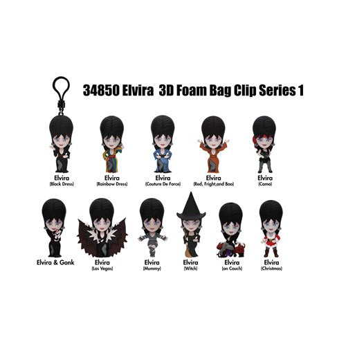 Elvira Series 1 3D Foam Bag Clip - One Mystery Figure (Pre-Order)