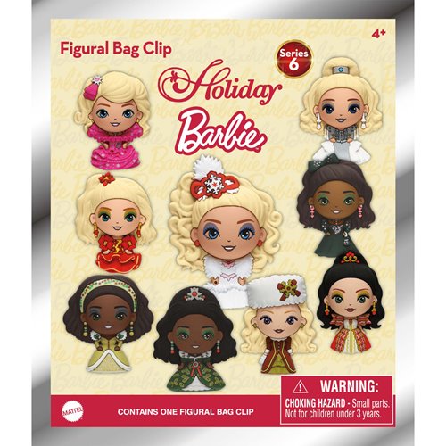 Barbie Holiday Series 6 3D Foam Bag Clip - One Mystery Figure (Pre-Order)