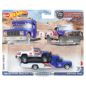 Hot Wheels Team Transport - '80 Dodge Macho Power Wagon with Retro Rig #51