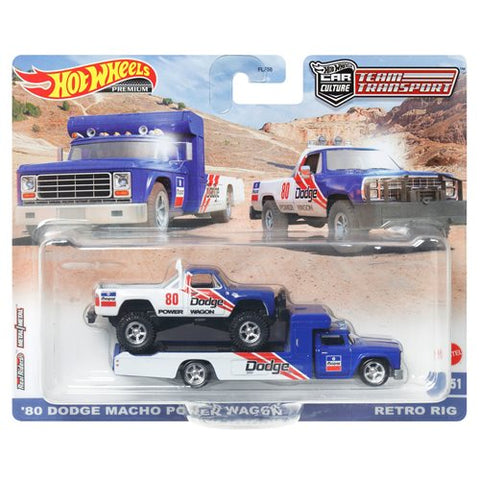 Hot Wheels Team Transport - '80 Dodge Macho Power Wagon with Retro Rig #51