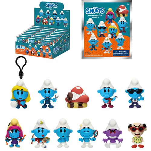 The Smurfs Series 3 3D Foam Bag Clip - One Mystery Figure (Pre-Order)