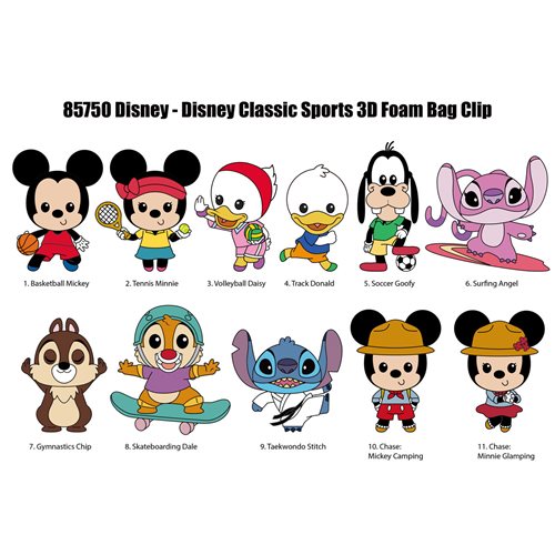 Disney Characters Sports 3D Foam Bag Clip Series 55 - One Mystery Figure (Pre-Order)