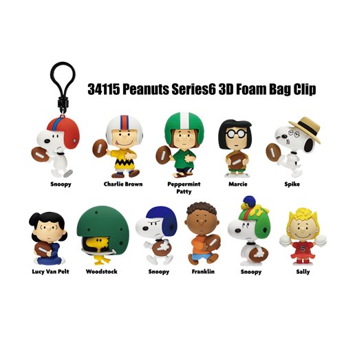 Peanuts Football Theme Series 6 3D Foam Bag Clip - One Mystery Figure (Pre-Order)