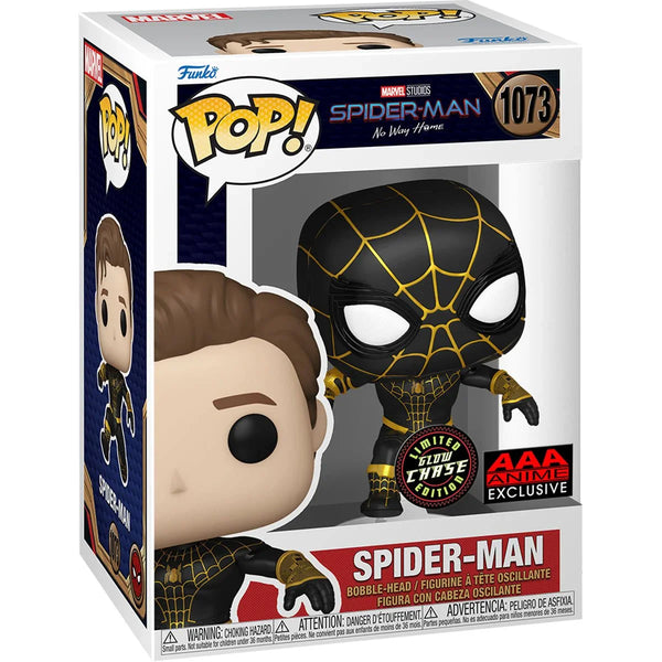 Funko Pop! Marvel: Spider-Man No Way Home Unmasked Black Suit - AAA Anime Exclusive (Chase Bundle)