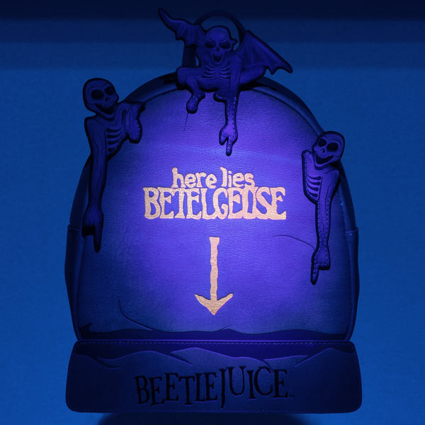 Beetlejuice Tombstone Glow-in-the-Dark Mini-Backpack - Entertainment Earth Exclusive