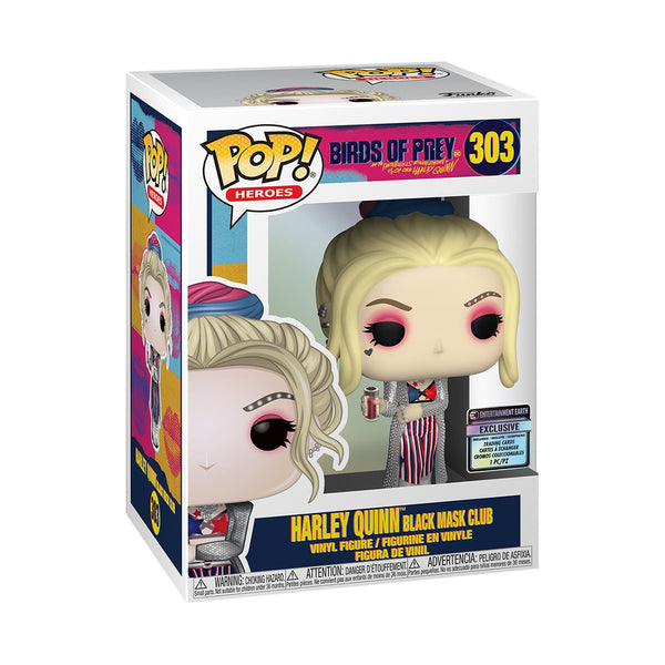 Birds of Prey Harley Quinn Black Mask Club Pop! Vinyl Figure with Collectible Card - Entertainment Earth Exclusive